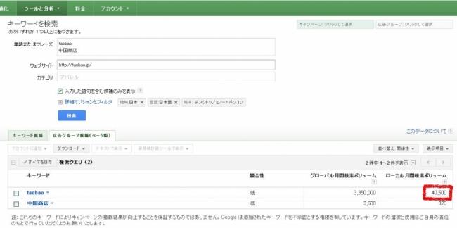 taobao-グーグルアドワーズ
